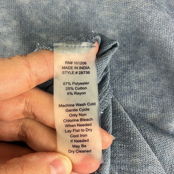 Soft Surroundings Blue Waterfall Open Front Drape Cardigan Sweater Womens XS - Picture 9 of 11